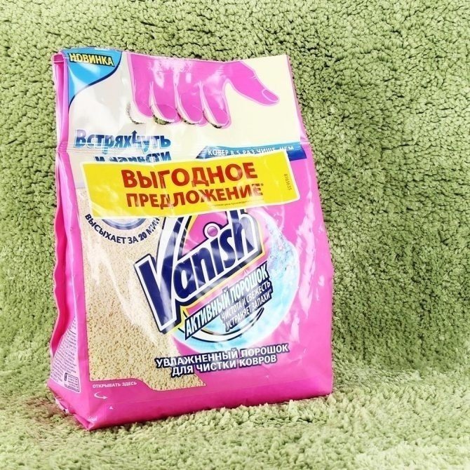 Vanish увлажненный порошок для чистки ковров
