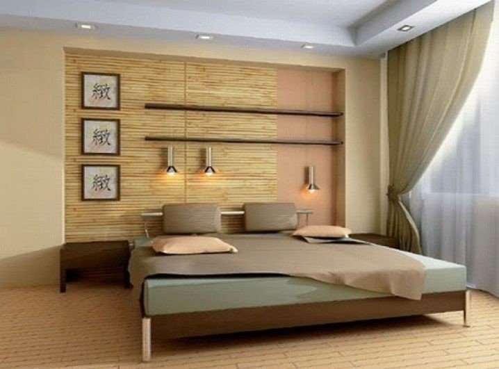 Натяжной потолок в спальне дизайн в современном стиле