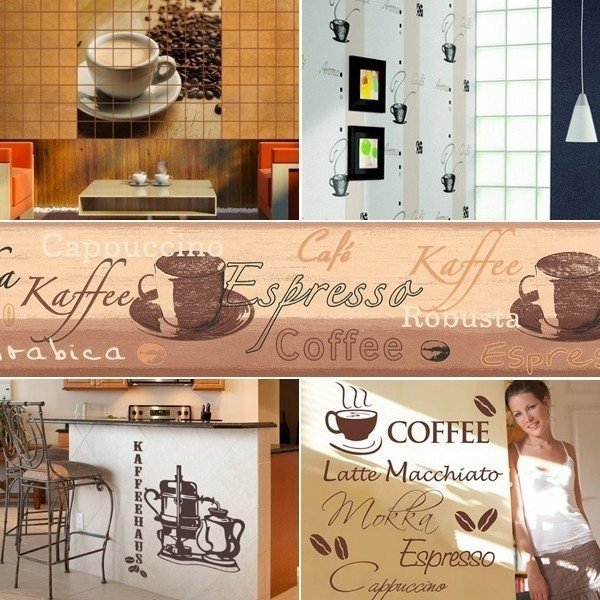 Стеновые панели для кухни кофейная тема