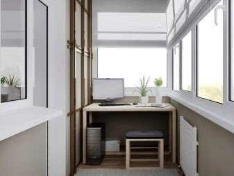 Дизайн кабинета на балконе