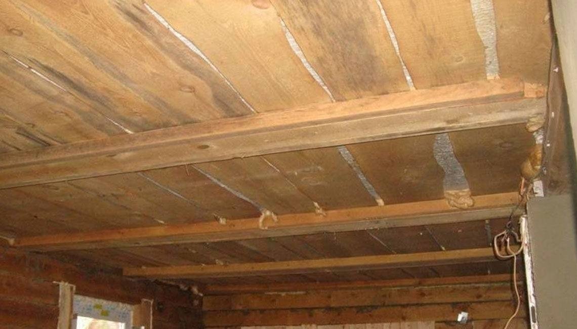 Потолок с лагами в деревянном доме