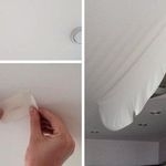 Ремонт натяжного потолка: как заклеить дырку и устранить порез