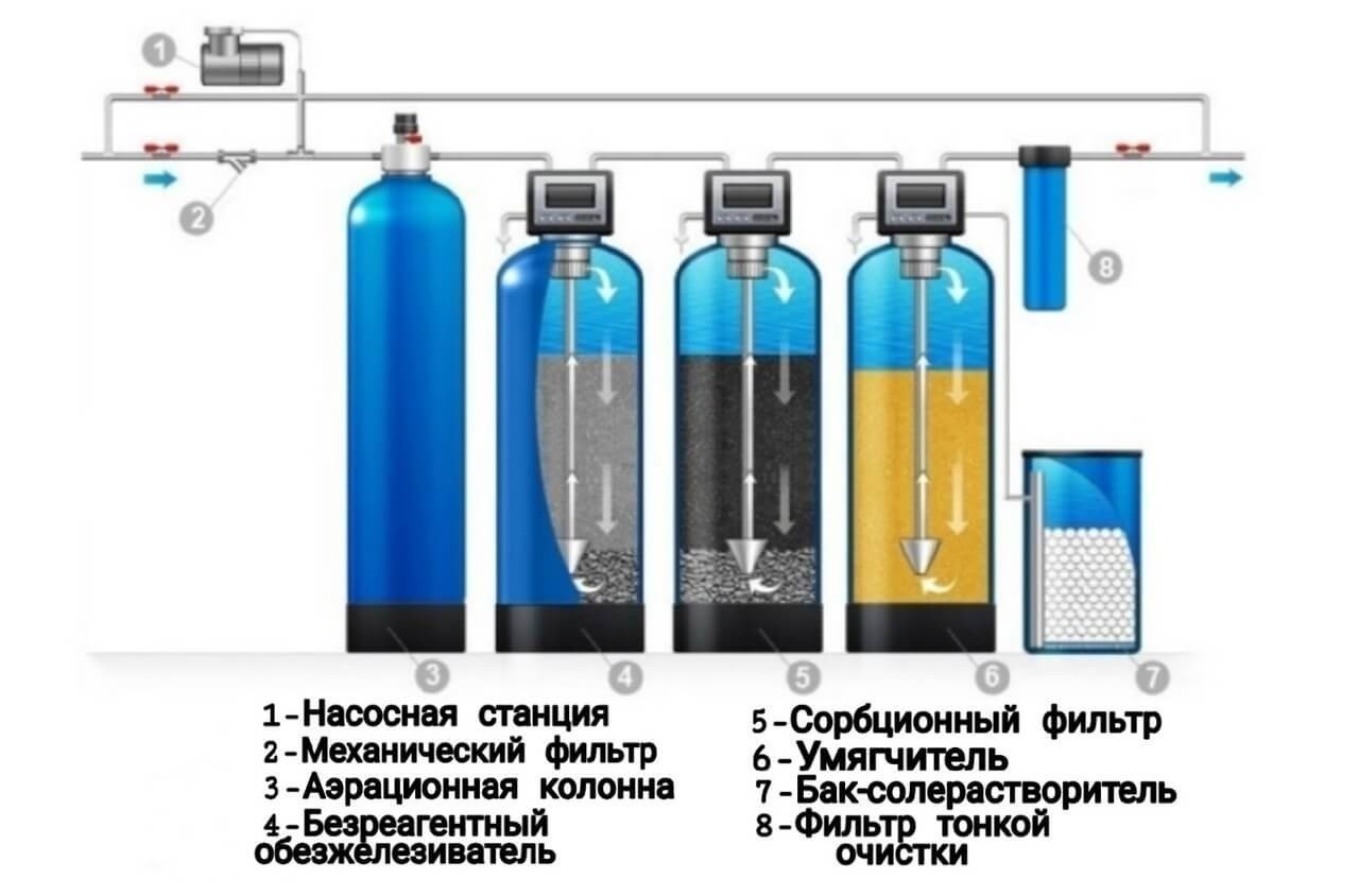 Аэрационная колонна для очистки воды