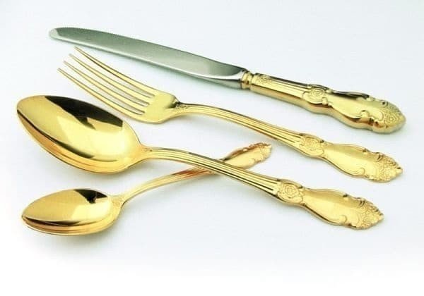 Набор столовых приборов gold plated cutlery