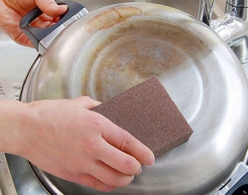 Губка-наждачка меламиновая для мытья посуды