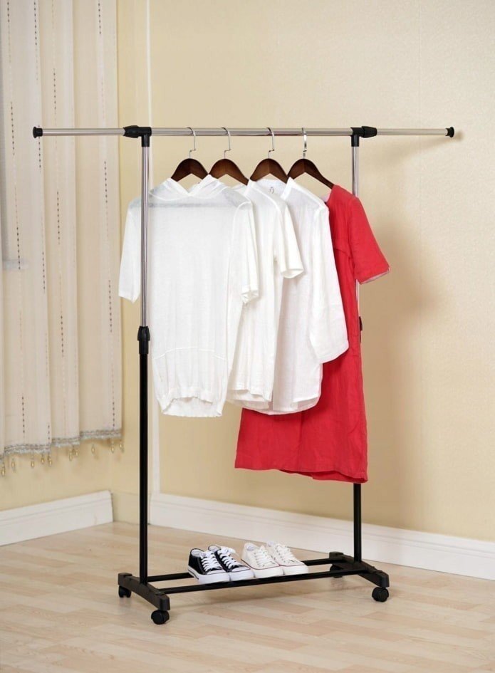 Стойка вешалка для одежды single pole telescopic clothes rack