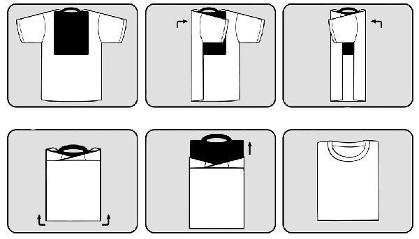Схема складывания футболки