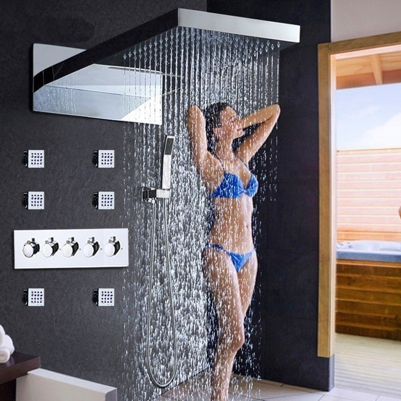 Светодиодный душ для ванной со смесителем
