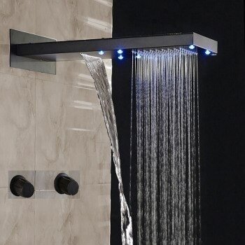 Uythner хромированный латунный светодиодный водопад для ванн
