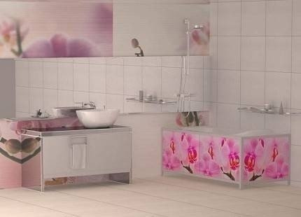 Экран под ванну метакам «ультралегкий арт» дикая орхидея
