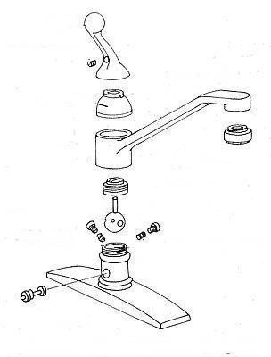 Схема устройства рычажного смесителя для ванны оптима